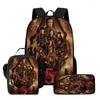 Kids Cartoon Printed Backpack Set Elementary School Bookbag Lunch Bag Pencil Case 3-Piece Bundle With Ergonomic Support
