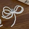 Handmade Pearl Bead Bowknot Charm Shoe Buckle Decoration Bow Shaped Bag Pendant Keychain Accessories
