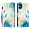 Blue Flower Luxury Painted Leather Case Wallet Book Style Cover for Sony Xperia 5 IV / 10 IV ,Xperia 1 V / 5 V / 10 V,Xperia 1 VI,5 VI,10 VI.
