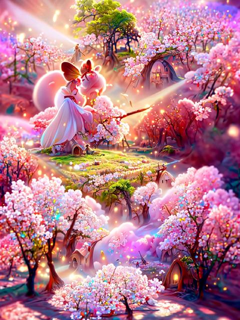 Full Drills Diamond Painting Dream Pink Garden Landscape Cross stitch Diamond Embroidery DIY Artist Living Wall Decoration