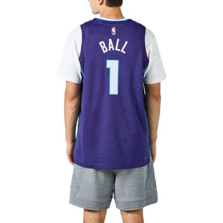 Jordan Hornets Ball #1 Trikot, Saison 23 Herren Tops Lila DO9520-567