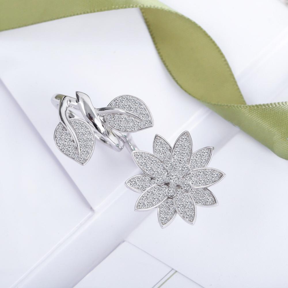 

Новое Горячее Высокое Качество Горячая Распродажа Известный Бренд Юбилейные Подарки Вечеринка Ювелирные Изделия Для Женщин Кольцо Лотос Циркон Европа Роскошные Кольца с Цветком 8