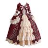 Women Medieval Vintage Dress Gothic Lolita Dress Long Sleeve Classic Lolita Dress Sweet Cute Ruffle Dress Anime Cosplay Costume