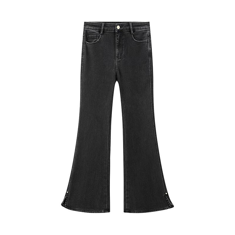 Le Tine Women s High-Waist Split Hem Flare Jeans M