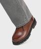 Firenze Atelier [Vibram] Casual Commando Sole Leather Mock Shoes 9008 [Wine Brown]