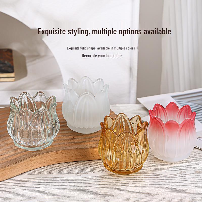 Elegant Aromatherapy Candle Holder - Thick Transparent Glass for Home Display & Scented Candles