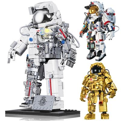 City MOC Mechanický Astronaut Model Mini velikost Stavební bloky Vlastní montáž Kosmonaut Kostky Hračky pro děti Dárky Bez krabice