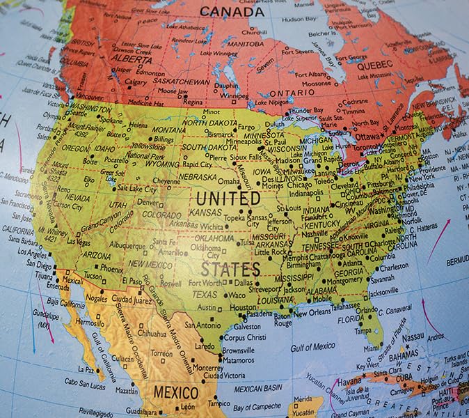 ORBYS Globe English Version Carrara 7 Type 30cm Diameter Administrative Map 43631