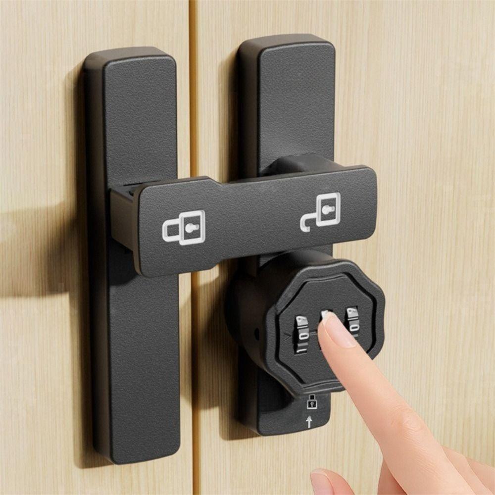 Zinc Alloy Password Lock 90/180 Degree Mechanical Password Sliding Door Lock Luminous Sign High-Security Combination Lock