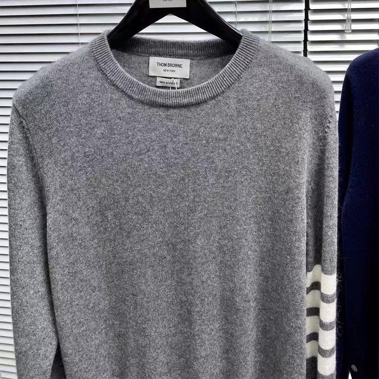 

Мужской повседневный кашемировый свитер с четырьмя полосками - шерстяная куртка Slim Fit Unisex XL светло-серый