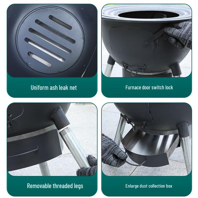 Huahangzhen 68cm Outdoor Wood Stove with Large Pot Stand