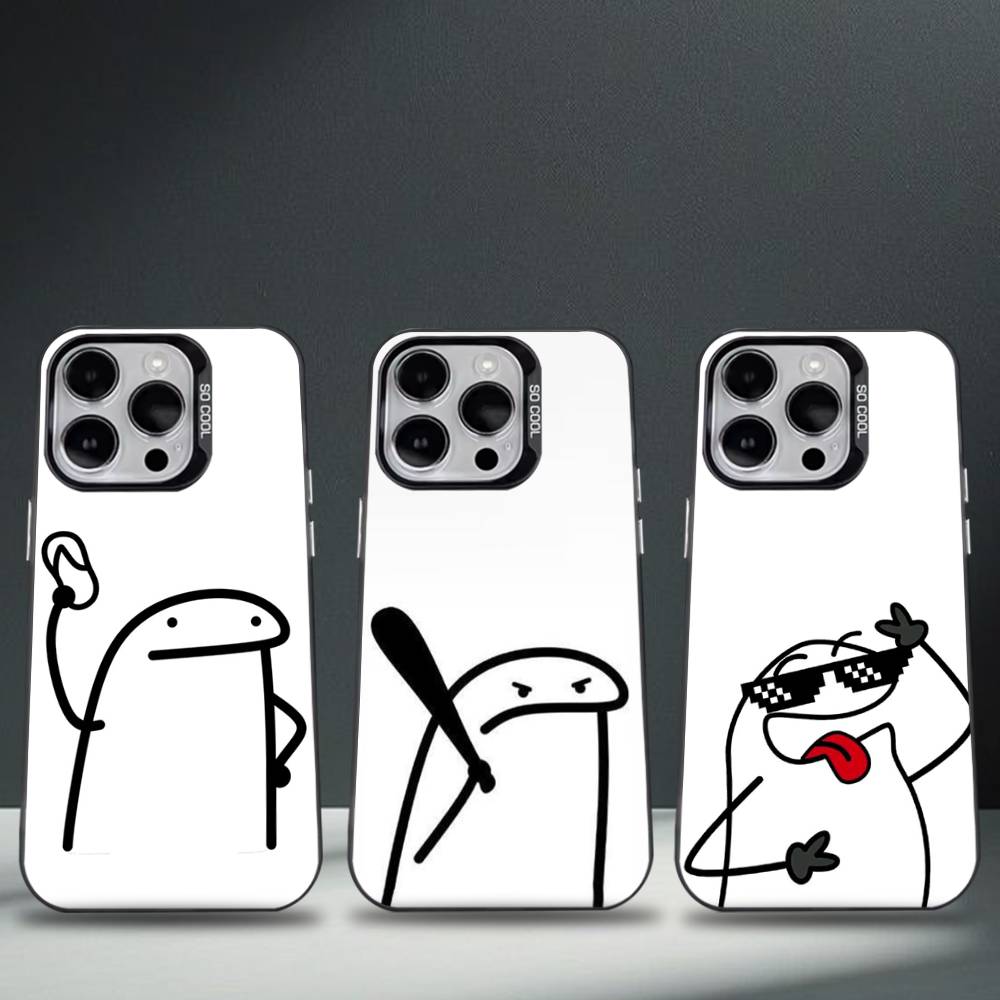 Celular Flork Süß Für iPhone 17,16,15,14,13,12,11,Pro,Max,Plus,E,Air,Mini Sturzfest Schwarz Matt Hartes Bumper Handyhülle