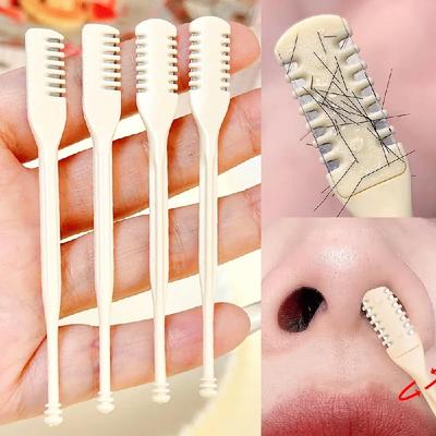 Peine de Doble Cabezal Recortador de Vello Nasal Portátil Raspador de Vello Nasal Limpio Antideslizante Recortador de Cabello Tijeras de Afeitar Dos Paquetes Herramienta de Belleza