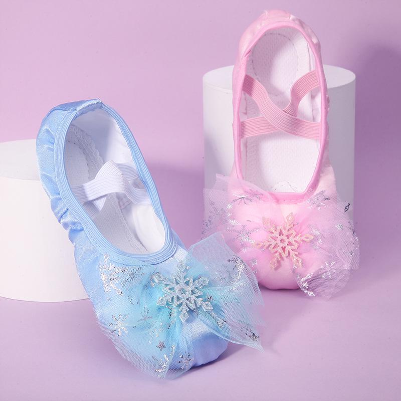 Girls' Princess Ballet Shoes - Soft Sole Dance Shoes for Chinese Dance & Body Training, Cat Paw Design (Style 8009)