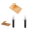 Essential Kitchen Seafood Utensil Oyster Shucker Cutter with Clamp, Stainless Steel Blade And Ergonomic Durable Shucking Kit Wood Base Design,