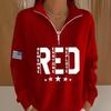 Winter 2026 American Flag Print Women's Half-Zip Hoodie