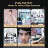 Clear 4K Resolution Webcam PC Camera With Two Mics And Speaker For Online Learning Conferences