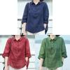 Vintage Floral Print Polo Neck Shirt For Women Summer Casual Loose Fit Blouse