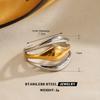 Stainless Steel Hollow Irregular Line Rings For Women Men Punk Unique Metal Waterproof 18K Gold Color Open Rings Jewelry Gifts