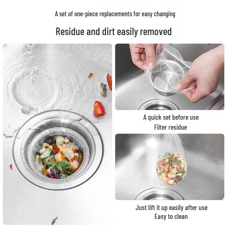 Disposable Drain Strainer & Sink Filter for Vegetables and Dishwashing.