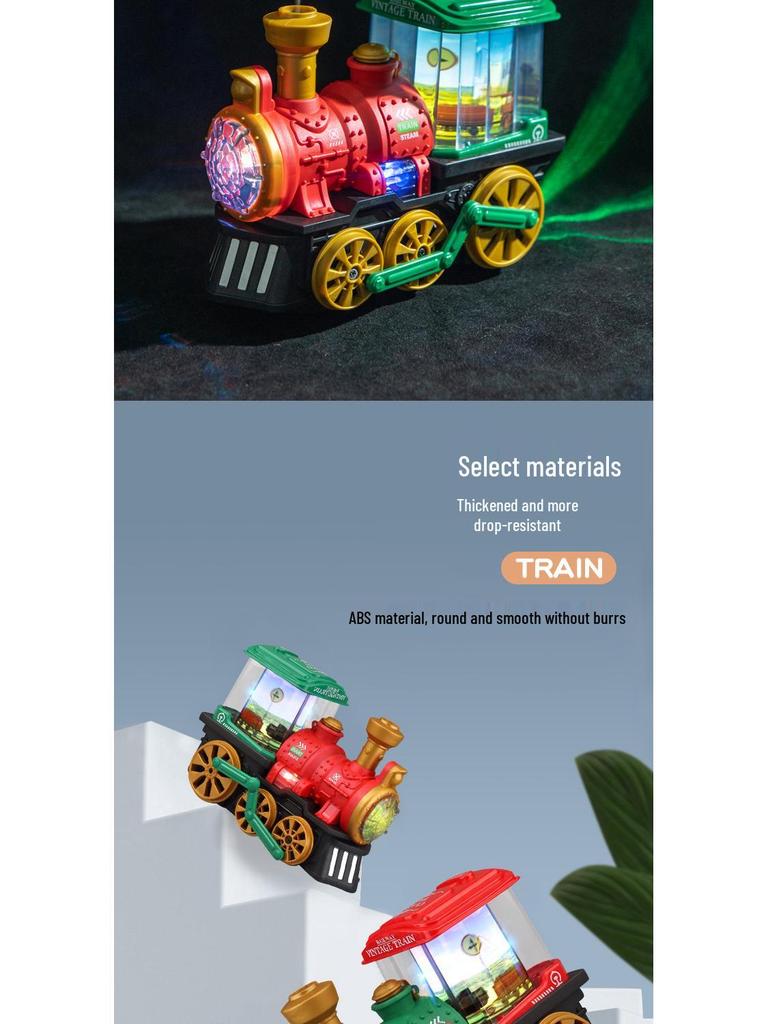 Children's Electric Train with Sound, Light, and Retro Locomotive Spray - Perfect for Festivals and Events