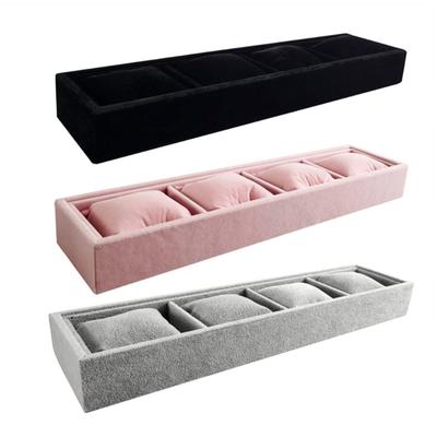 Elegant Jewelry Holder with Individual Compartments Soft Pillows Watch Organizer Display Tray for Bracelets and Watches