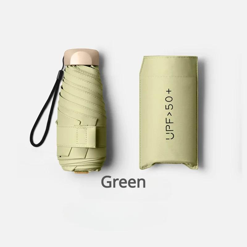 Mini Sun Umbrella Pocket Light Rain Umbrellas Anti Uv 5-Folding Parasol Portable Lightweight Sturdy Sunshade Umbrella for Travel