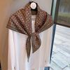 Niche Retro Printed Kaleidoscope Scarf Women'S High Sense Temperament Literary Style Thin Silk Scarf Triangle Scarf