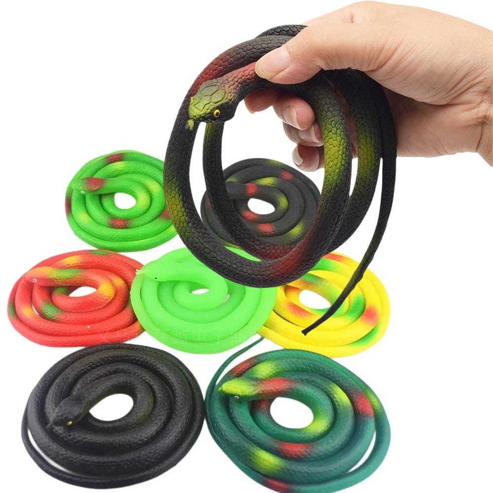 Evil Fun Bionic Snake Party Mischief Props Shocking And Terrifying Fake 80Cm Snake Garden Outdoor Decorations Mischief