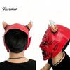 Comfortable Horror Props for Adults Red Devil Masque, Scary Demon Full Face Masque with Halloween Horn, Adult Latex Cosplay Costume Halloween, Haunted