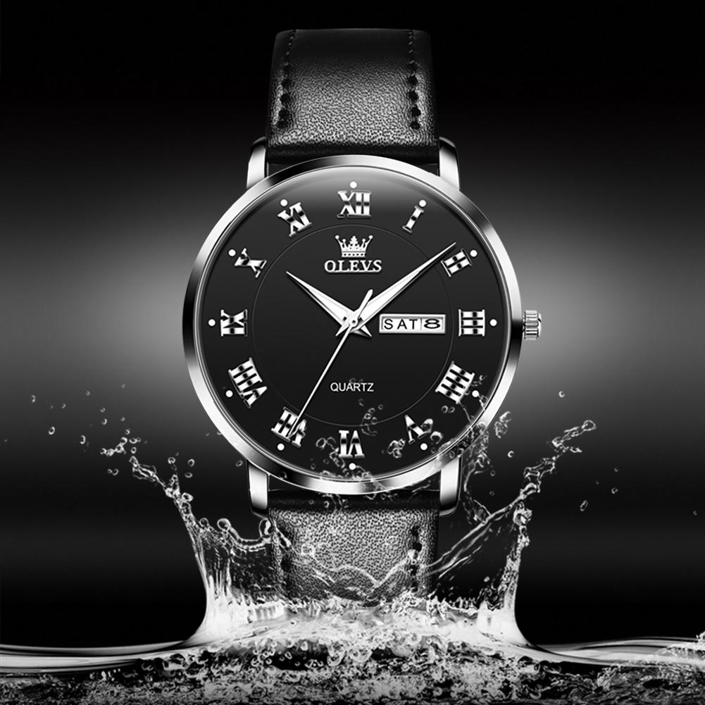 OLEVS Brand Dual Calendar Night Light Waterproof Men's Watch Business Leisure Couple Watch 2920