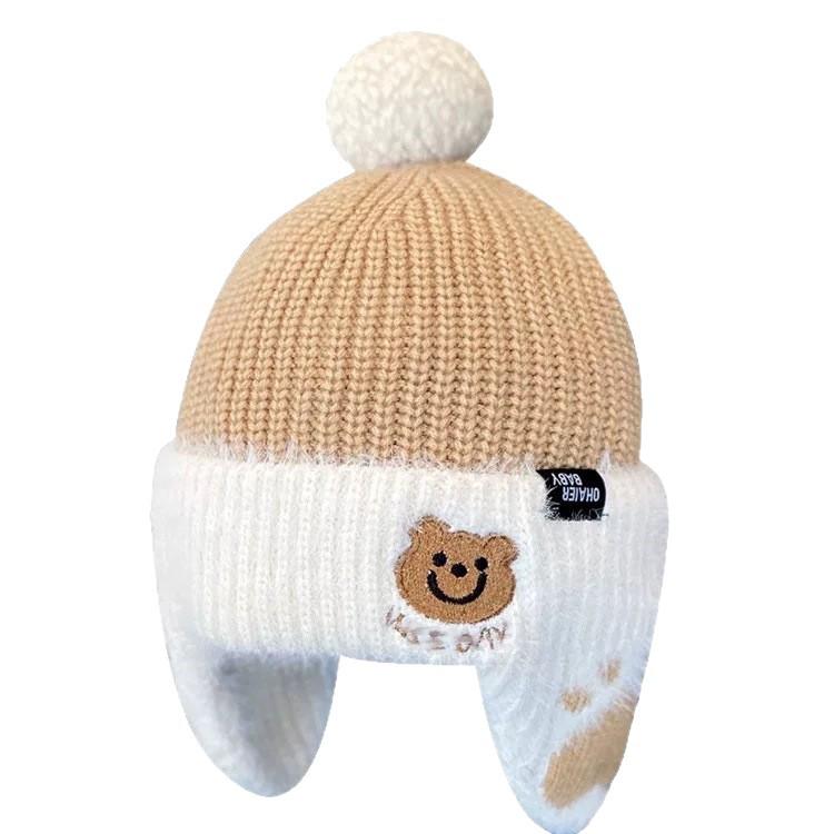 Children's Velvet Mink Fur Bear Hat - Cute Korean Style Autumn/Winter Ear Protection