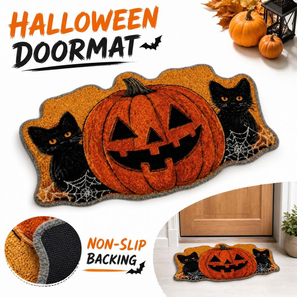Halloween Novelty Doormat for Front Door Entryway and Porch Decor