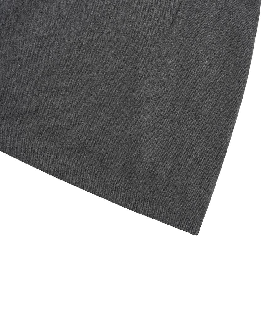 Canvas Pintuck Mini Skirt_Charcoal