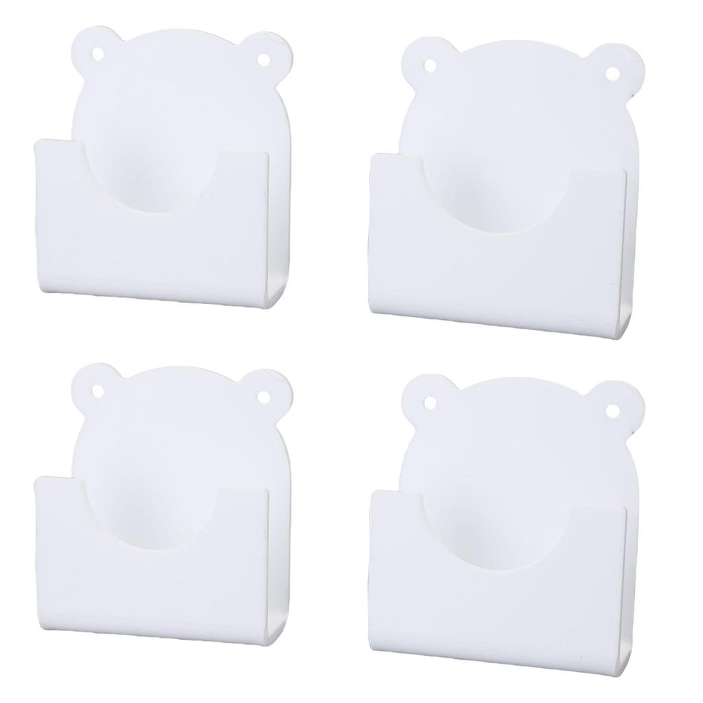 4PCS Adhesive Shower Rod Holder Acrylic Cartoon Style Wall Mount Shower Curtain Rod Bracket for Bathroom Room Divider