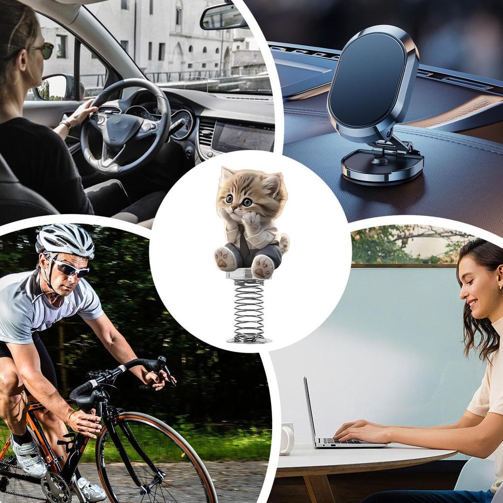 Hengroly Dashboard Figure - Car Decoration Figure - 2D Acrylic Cat Car Interior Decoration for Desk Bedside