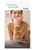 Women's Color Block Cashmere Sweater - Round Neck, Buttoned, Loose Fit, Long Sleeve Contrasting Knit for Autumn/Winter.