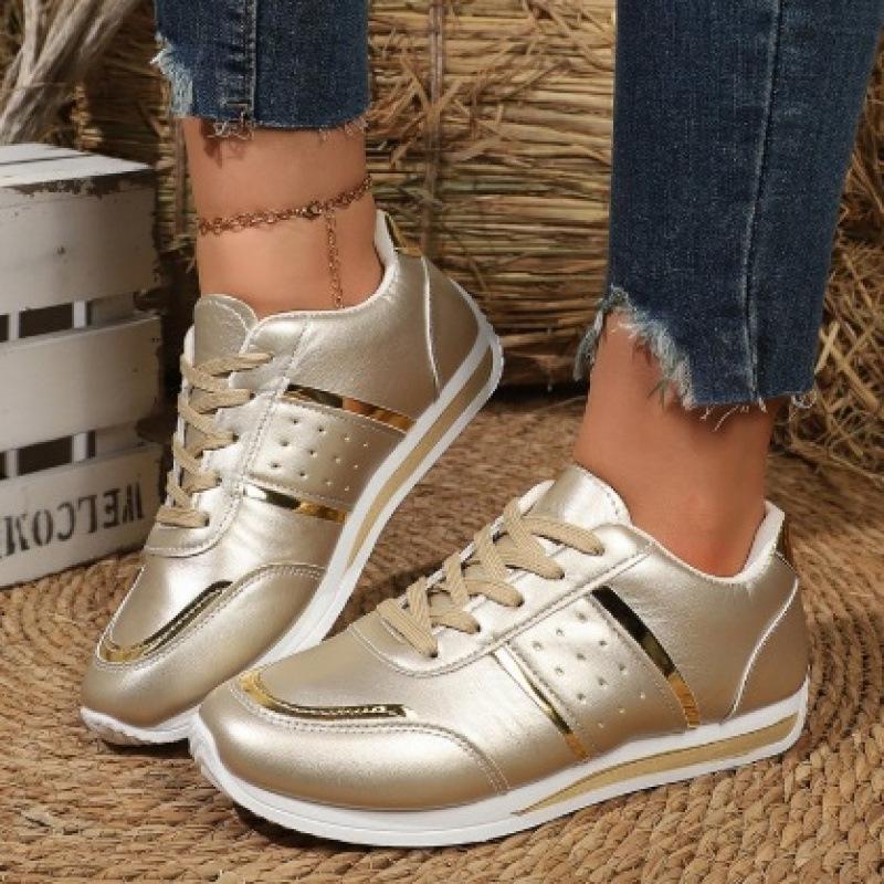 Comfortable sports shoes spring and autumn new European and American large size lace-up color matching Forrest Gump shoes casual single shoes