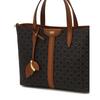 Daks Brown Barnet Dd Pattern Leather Mix Modern Tote Bag