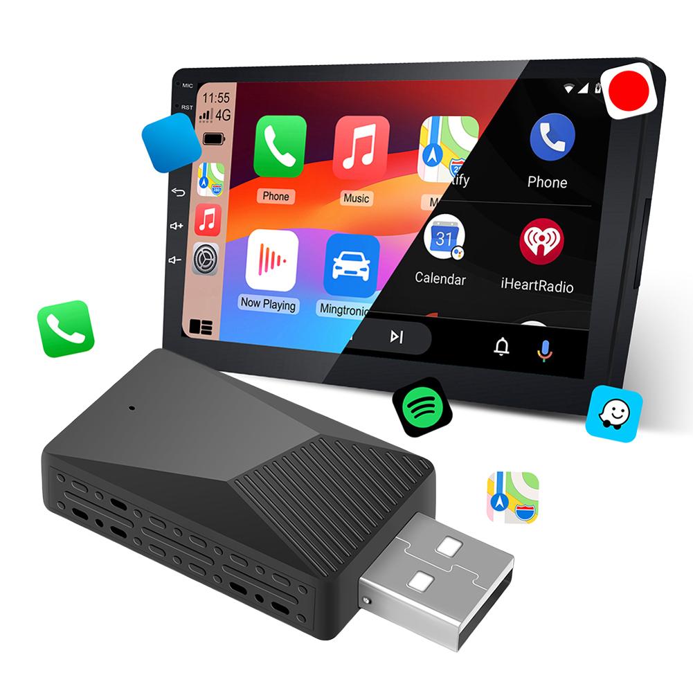 Wired To Wireless Carplay & Android Auto AI Box USB Plug and Play 2 in 1 Dongle OTA Upgrade for Wired CarPlay Android Auto Cars