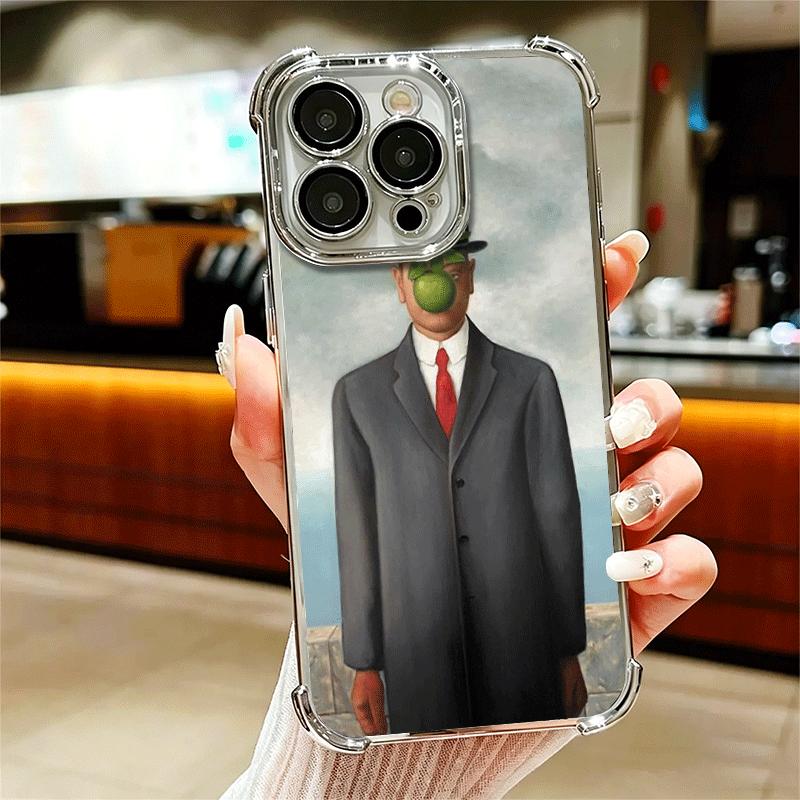 Rene Magritte Art Soft Phone Case For iPhone 15 16 17 Air 14 Pro Max 16E Plus 13 12 Mini Plating Anti-Fall Fundas