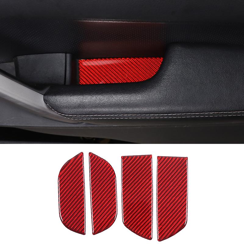For Subaru Forester 2013-2018 Red Soft Carbon Fiber Interior Kit Dashboard Console Gear Shift Panel Decoration Trim Stickers