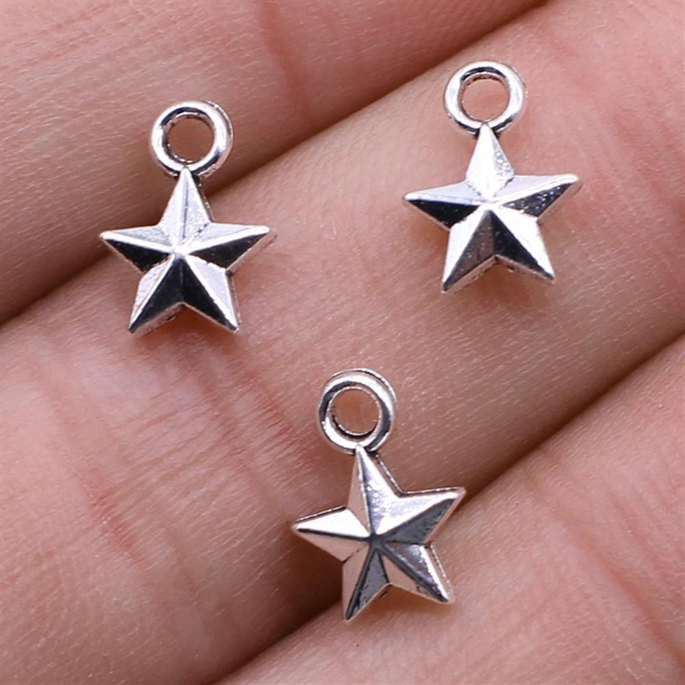 40pcs Charms Star Handmade Pendant Making Fit Vintage Tibetan Silver Color Antique Bronze Plated DIY For Bracelet Necklace