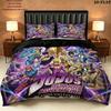 Jojos Bizarre Adventure Pattern Bedding Quilt Set Quilt Cover Pillowcase Home Birthday Gift(1 * duvet cover + 2 * pillowcase, without core)