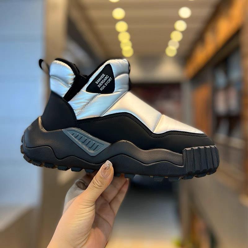 Winter velvet thickened down cloth waterproof snow boots large cotton warm cotton shoes non-slip high top