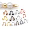 100 Stück U-förmige Schlaufenklemmen Kupferdraht Schutzfaden-Schutz Kabel-Schutz für Armbänder Halsketten Schmuck