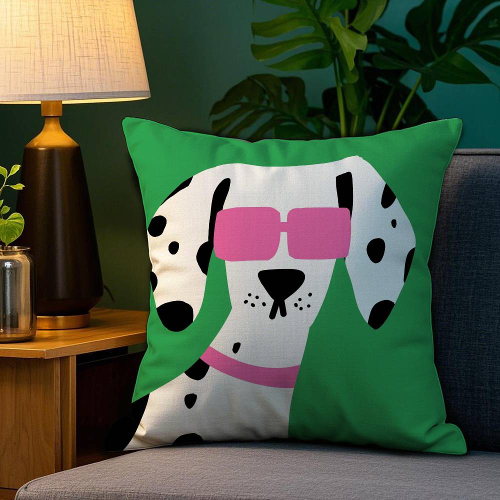 Cartoon Animal Pillow Case Anti-dustmite Pillowcase Invisible Zipper Silky Short Plush Sofa Cushion Cover