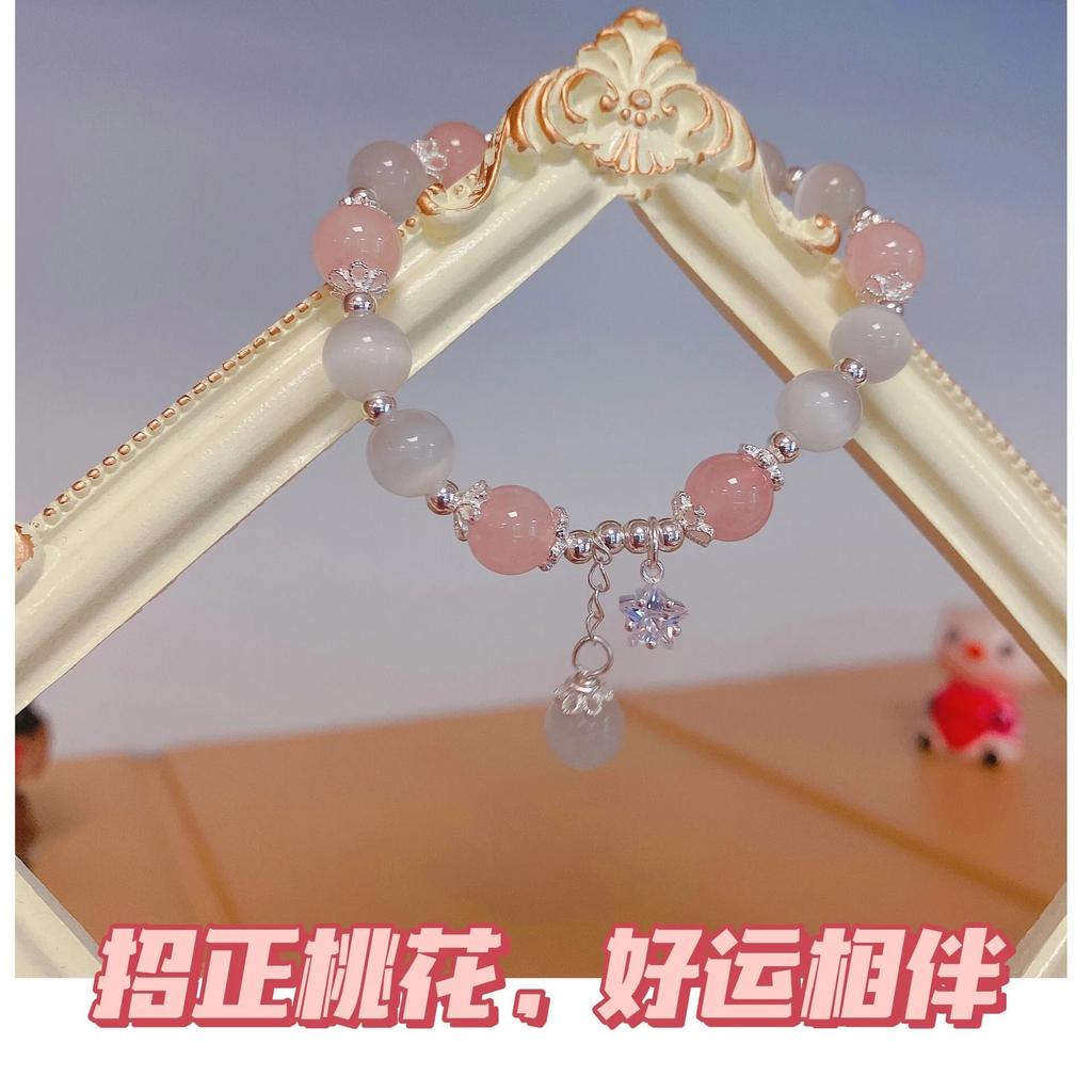 925 Sterling Silver Blue Treasure Moonlight Stone Crystal Bracelet for Women Luxury Elastic Hand Jewelry Fashion Gifts