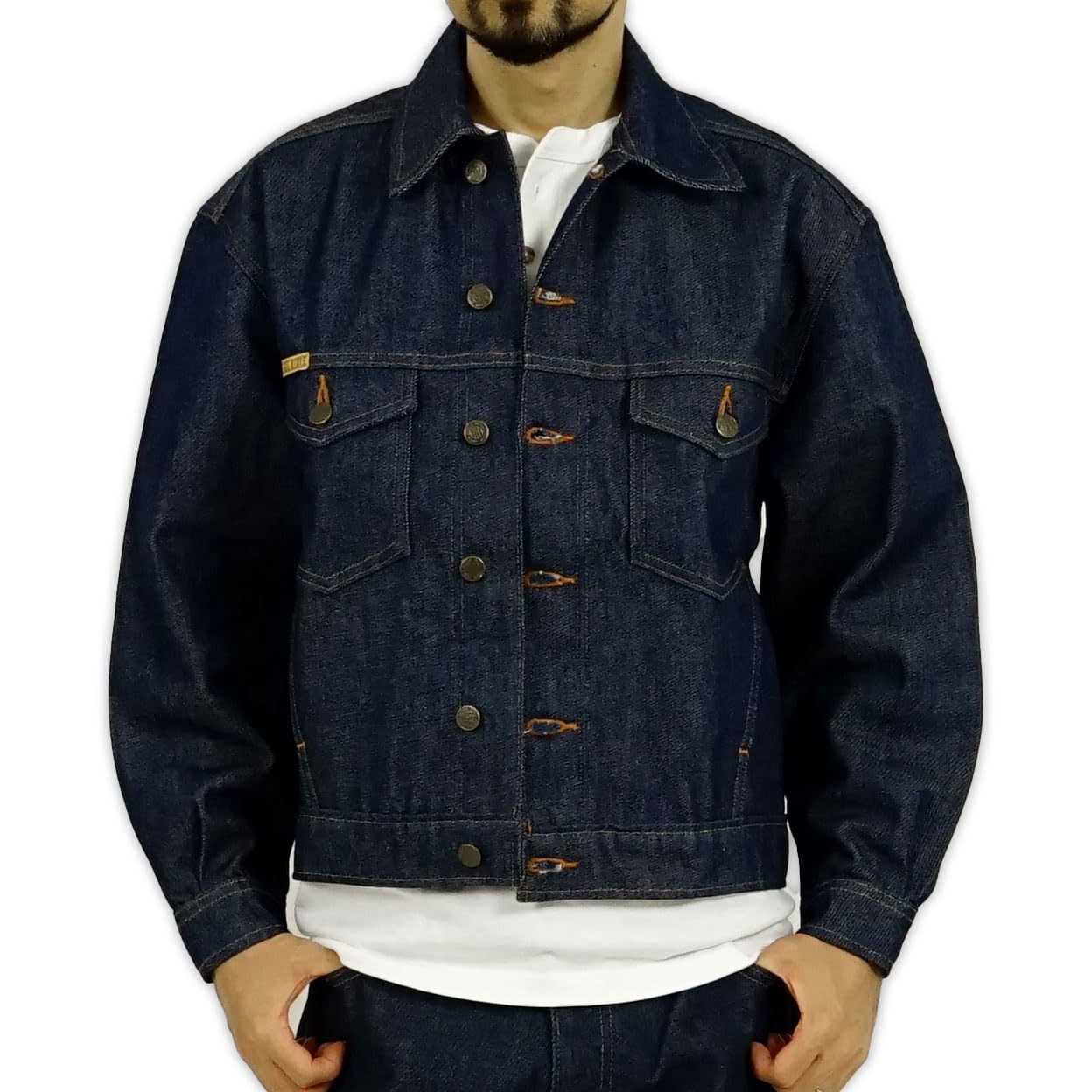 

Prison Blues Denim Western Rigid Size L Jacket, Blue, синий