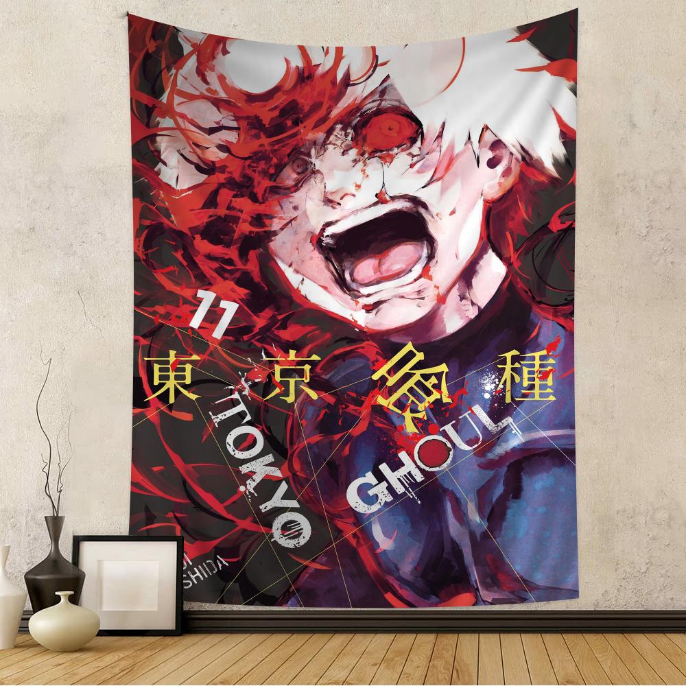 

Tokyo Ghoul Ken Kaneki Wall Tapestry Kanekis Kagune Awakening Dark Urban Fantasy Aesthetic Room Decor for Seinen Anime Fans 74x94cm(29x37in)